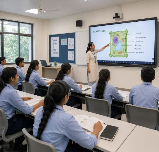 Modern university campus with technology